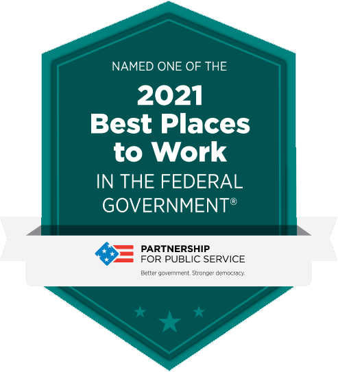 Named one of the 2021 Best Places to Work in the federal government
