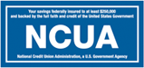 Rectangular blue NCUA label