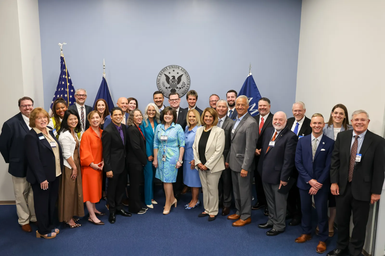 Photograph of Chairman Hauptman with Vision250 roundtable participants and NCUA staff.