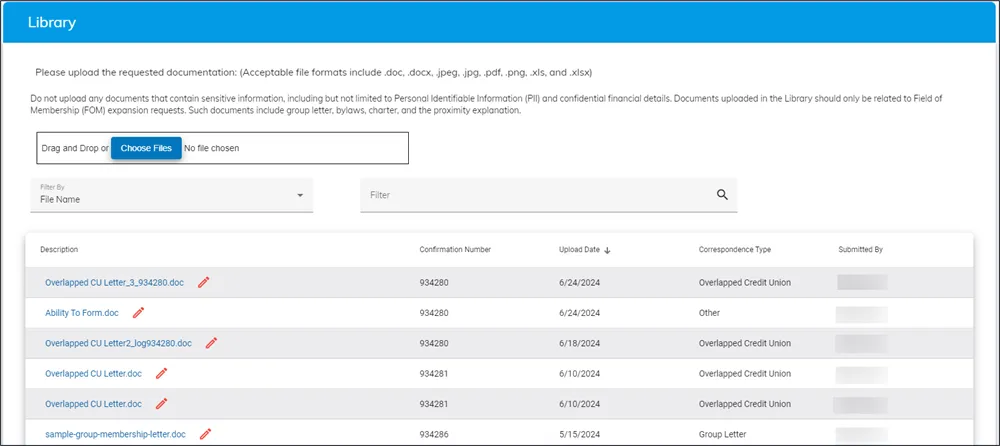 Figure 5: CAPRIS Document Library