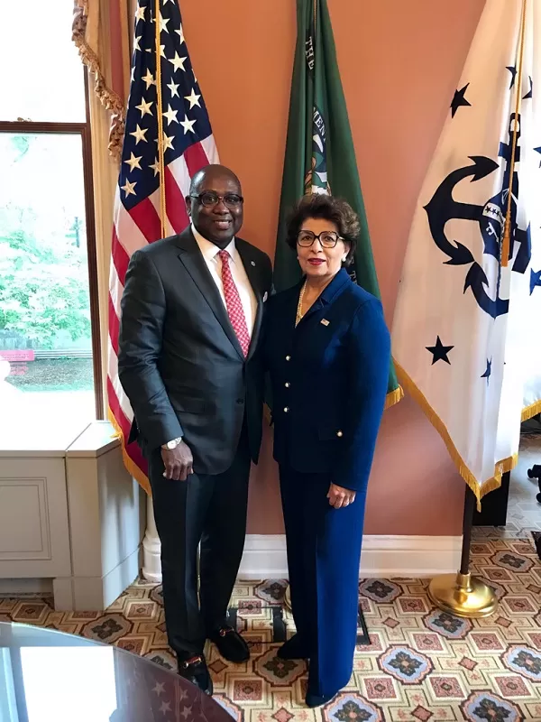 Pictured: Chairman Rodney E. Hood and Treasurer of the United States, Jovita Carranza.