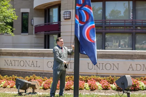 NCUA Chairman raises flag in celebration of America's 250th anniversary